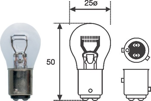 MAGNETI MARELLI 008529100000 Lampadina, Luce posteriore di stop